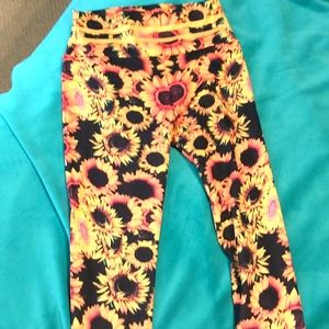 Sunflower print leggings